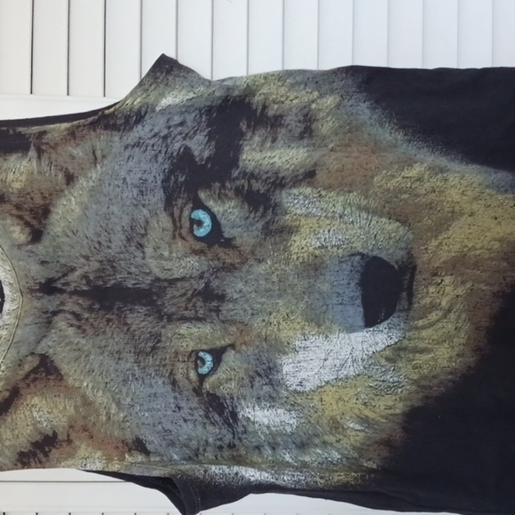 Chaser Lone Wolf Graphic Cotton Muscle Tank Top, Size S - Picture 6 of 8